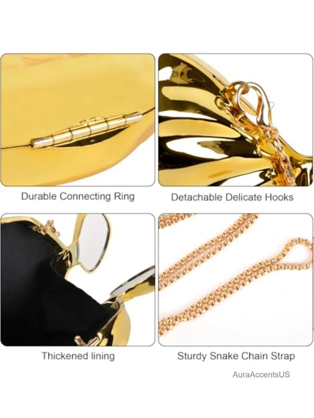 Acrylic Evening Clutch with Detachable Chain, Metal Box Handbag